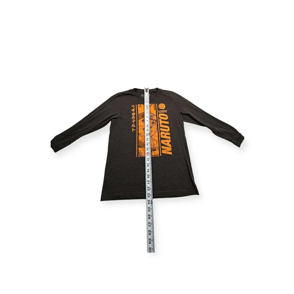 Naruto Uzumaki Graphic Long Sleeve Shirt Mens Large Charcoal Grey‎ Anime